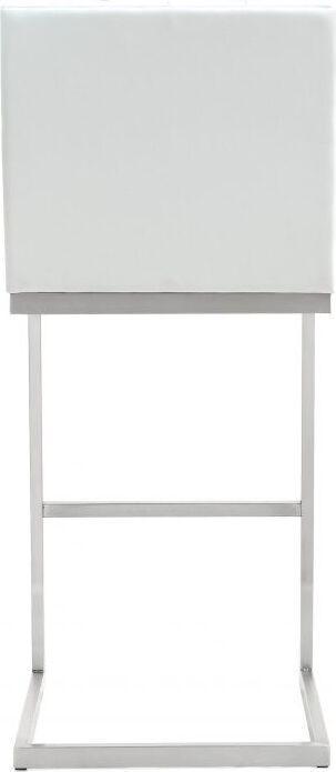 Tov Furniture Barstools - Helsinki White Stainless Steel Barstool - Set of 2