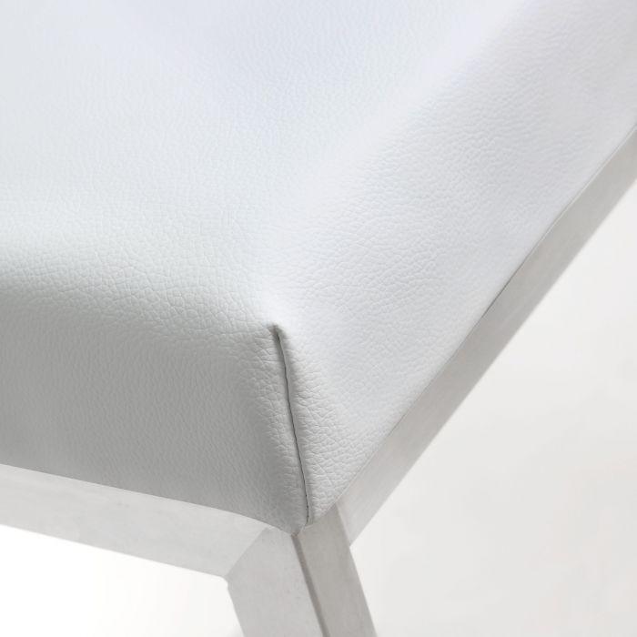 Tov Furniture Barstools - Helsinki White Stainless Steel Barstool - Set of 2