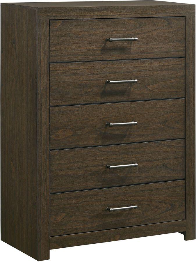 Elements Chest of Drawers - Hendrix 5-Drawer Chest In Walnut