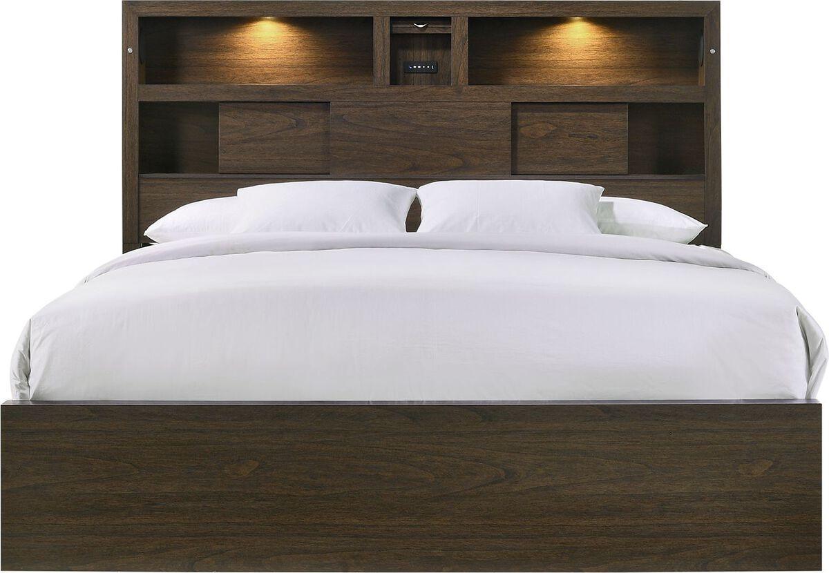 Elements Bedroom Sets - Hendrix King Music 3Pc Bedroom Set In Walnut
