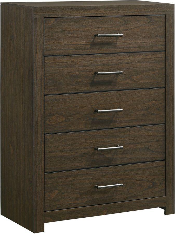 Elements Bedroom Sets - Hendrix King Music 3Pc Bedroom Set In Walnut