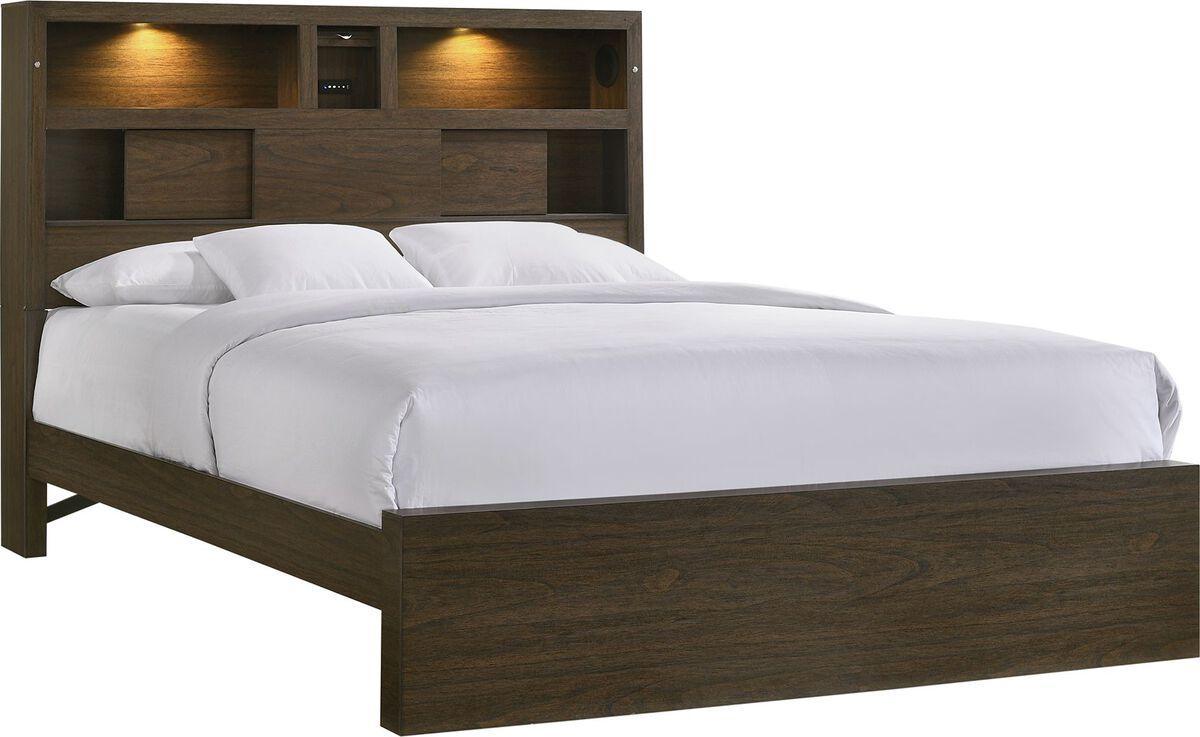 Elements Bedroom Sets - Hendrix King Music 5Pc Bedroom Set In Walnut
