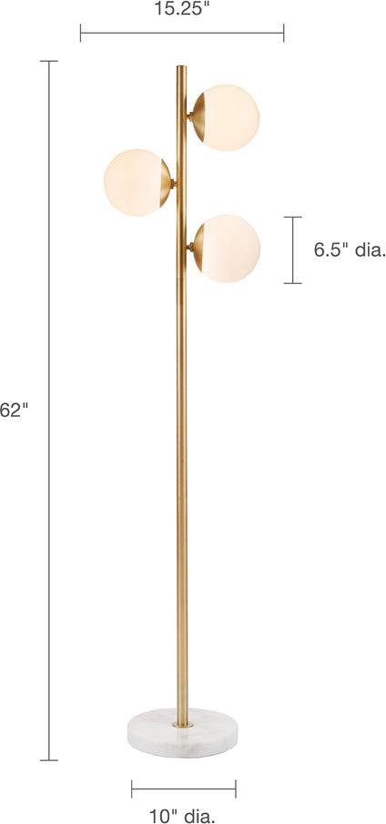 Olliix.com Floor Lamps - Holloway Floor Lamp White & Gold