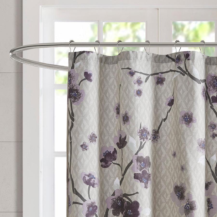 Olliix.com Shower Curtains - Holly Cotton Shower Curtain Purple