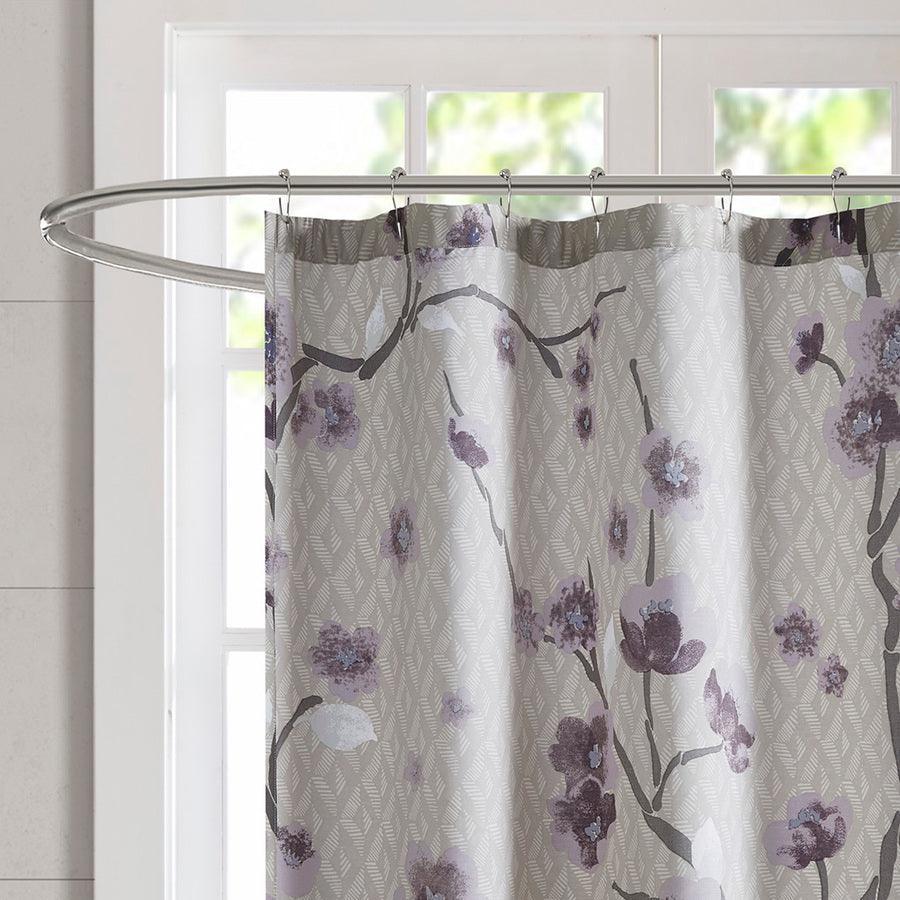 Olliix.com Shower Curtains - Holly Cotton Shower Curtain Purple
