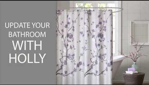 Olliix.com Shower Curtains - Holly Cotton Shower Curtain Purple