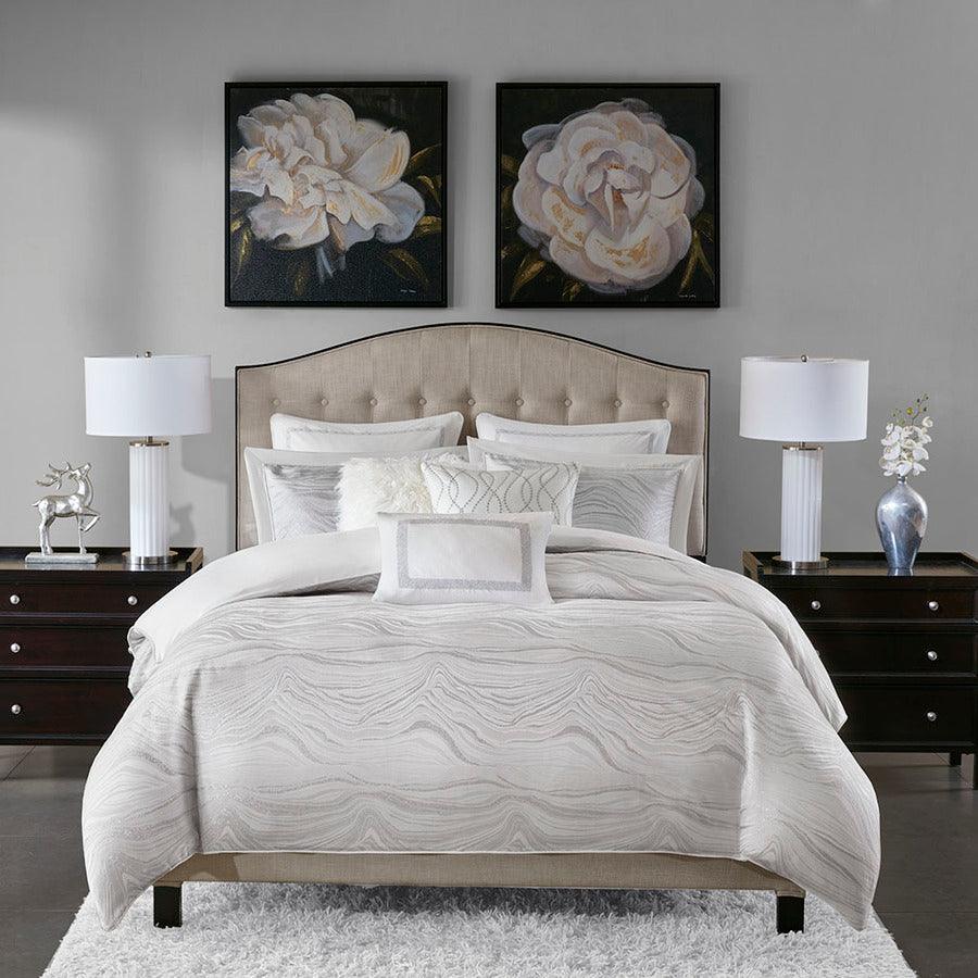Olliix.com Comforters & Blankets - Hollywood Global Inspired| Glam Comforter Set White Queen