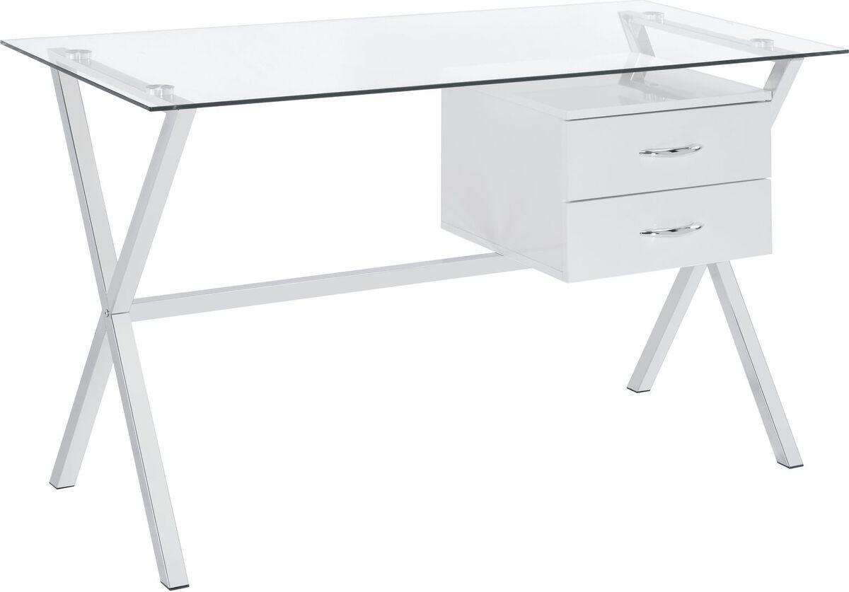 Elements Desks - Hoyce Desk in White & Clear