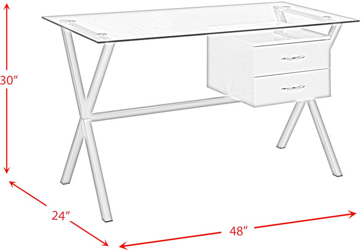 Elements Desks - Hoyce Desk in White & Clear