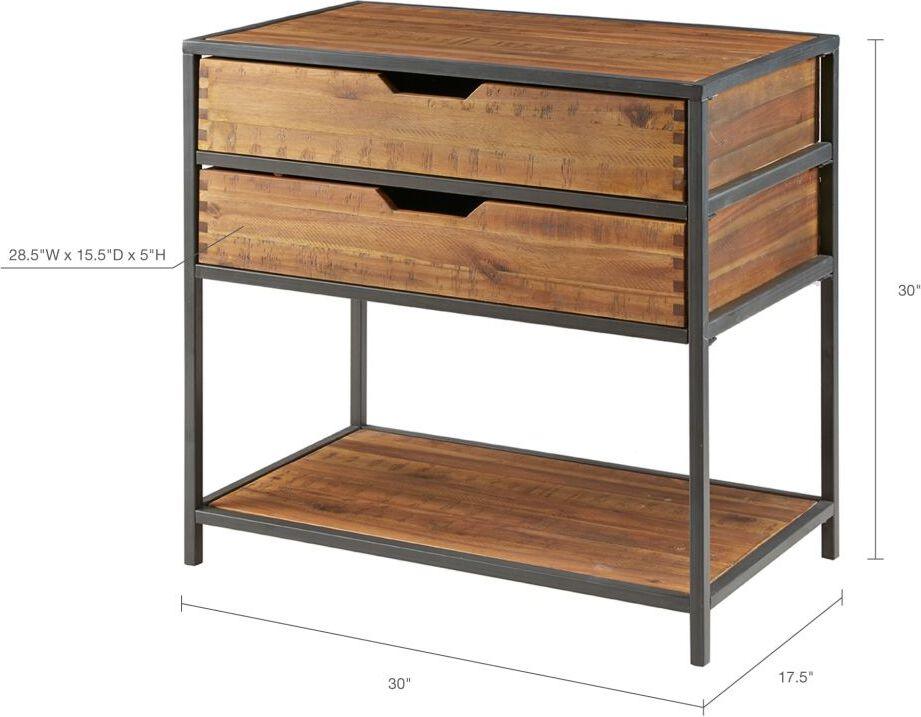Olliix.com Chest of Drawers - Hudson Accent Chest Natural & Graphite