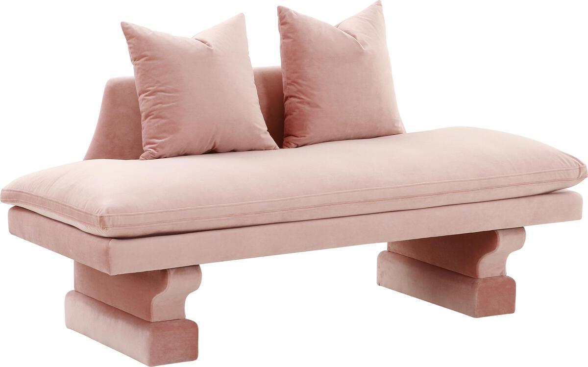 Tov Furniture Sofas & Couches - Hyde Salmon Pink Velvet Pedestal Sofa