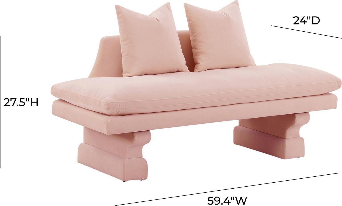 Tov Furniture Sofas & Couches - Hyde Salmon Pink Velvet Pedestal Sofa