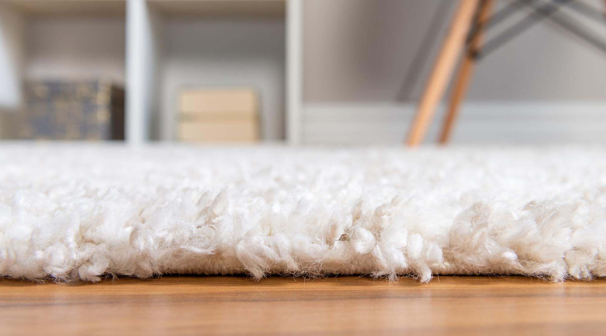 Unique Loom Indoor Rugs - Hygge Shag Abstract Rectangular 9x12 Rug Ivory & Tan