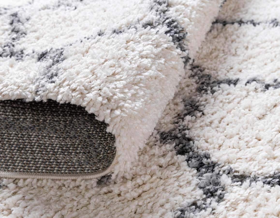 Unique Loom Indoor Rugs - Hygge Shag Modern 9x12 Rectangular Rug Ivory