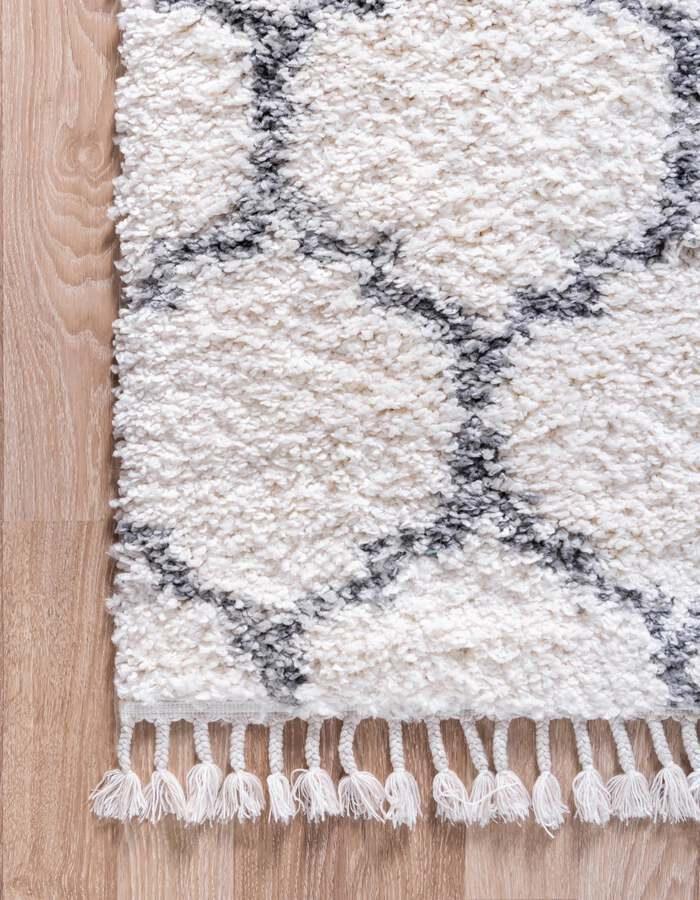Unique Loom Indoor Rugs - Hygge Shag Modern 9x12 Rectangular Rug Ivory