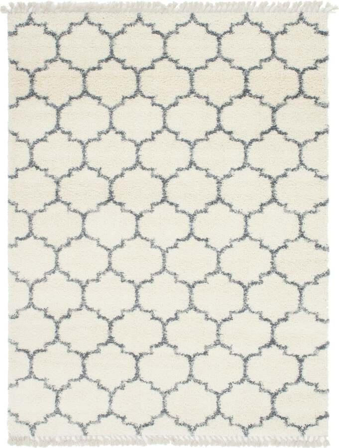 Unique Loom Indoor Rugs - Hygge Shag Modern 9x12 Rectangular Rug Ivory