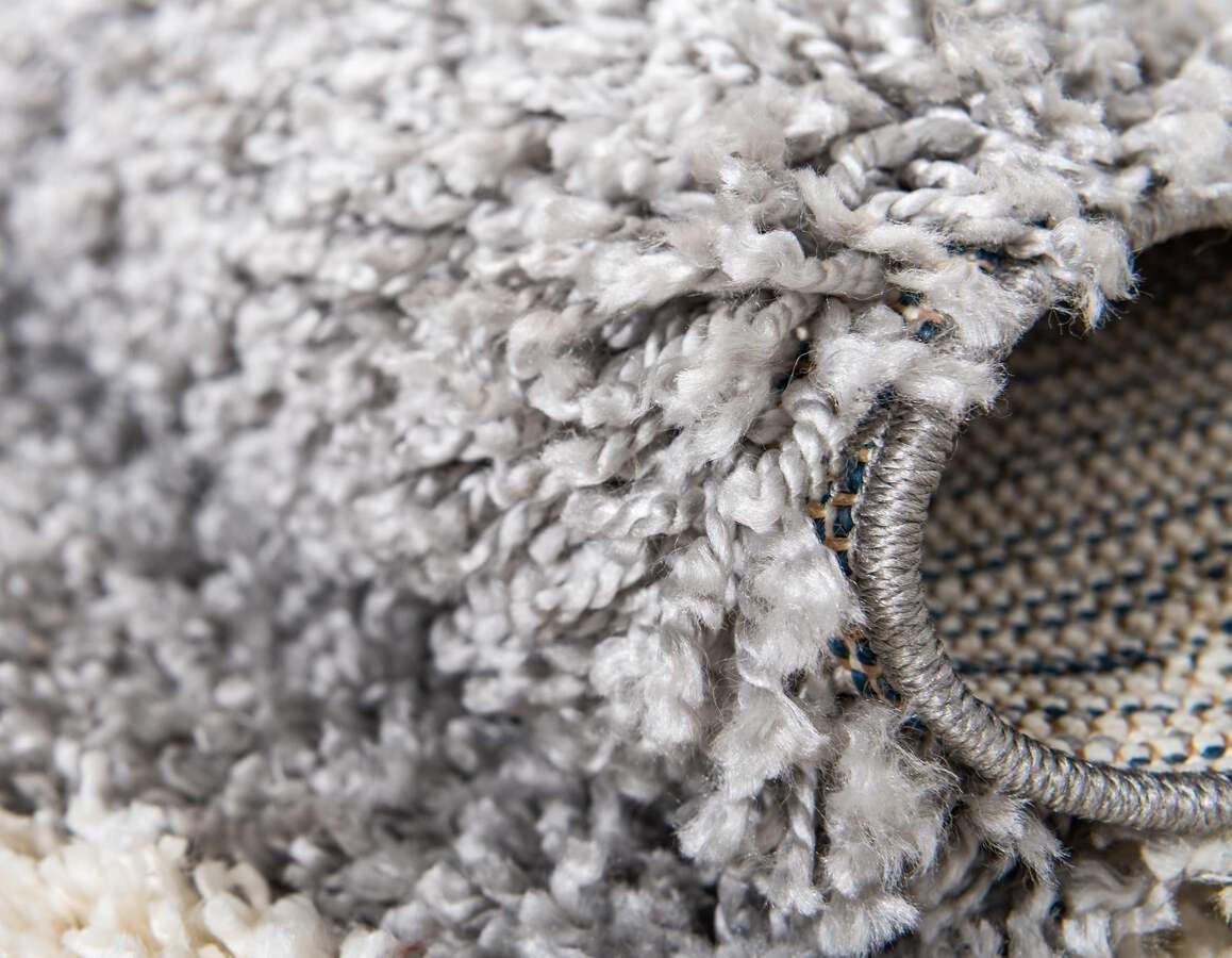 Unique Loom Indoor Rugs - Hygge Shag Modern 9x12 Rectangular Rug Light Gray