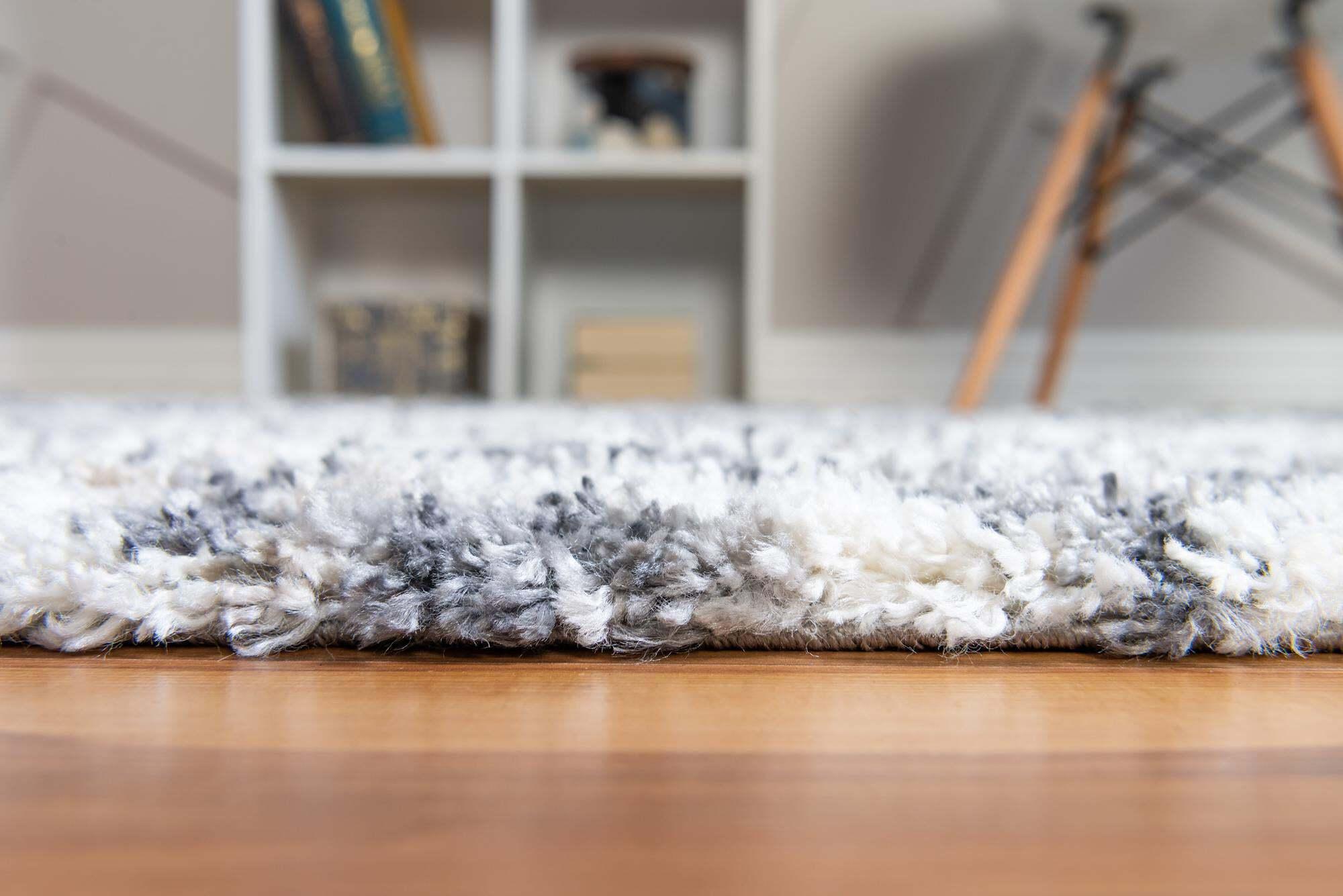 Unique Loom Indoor Rugs - Hygge Shag Rectangular 8x10 Rug Gray