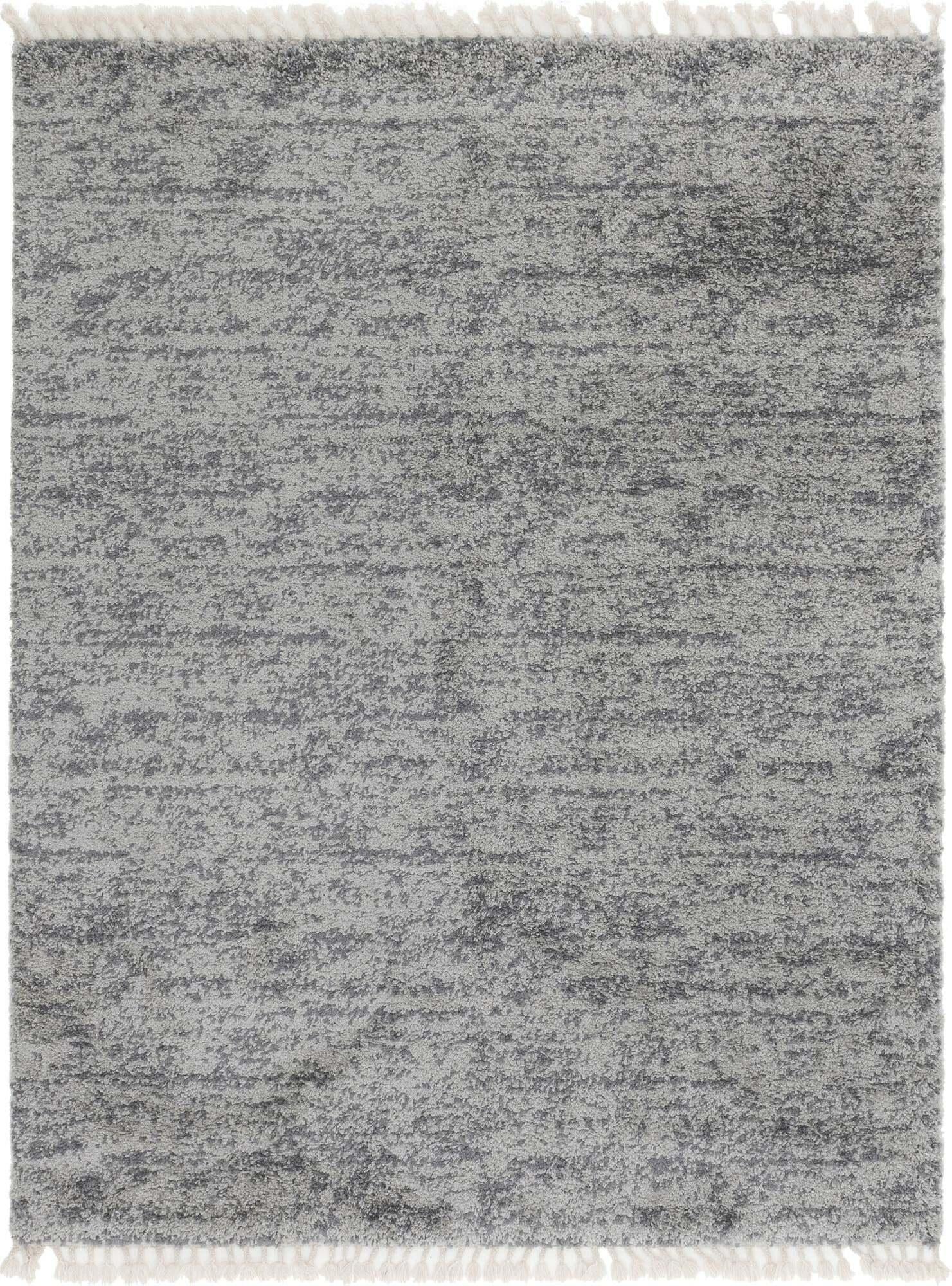 Unique Loom Indoor Rugs - Hygge Shag Rectangular 9x12 Rug Gray & Ivory
