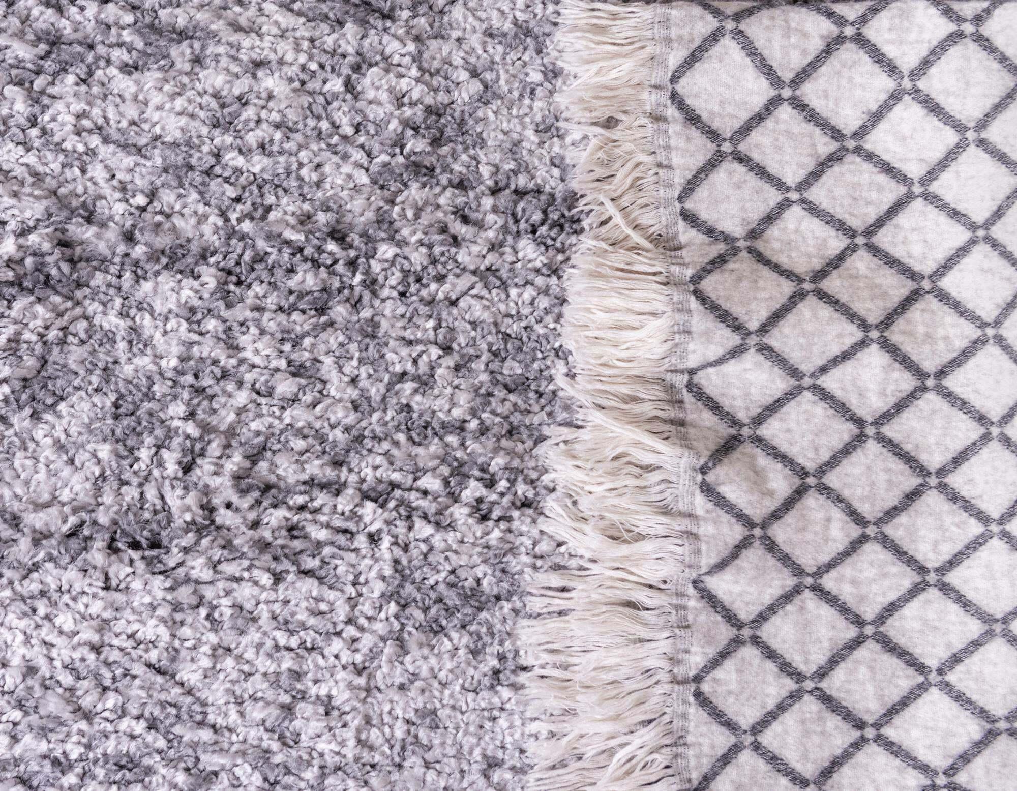 Unique Loom Indoor Rugs - Hygge Shag Rectangular 9x12 Rug Gray & Ivory
