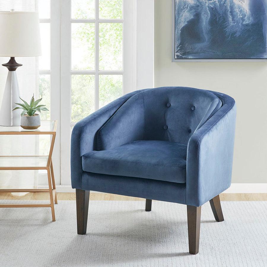 Olliix.com Accent Chairs - Ian Upholstered Tufted Mid-Century Accent Chair Dark Coffee