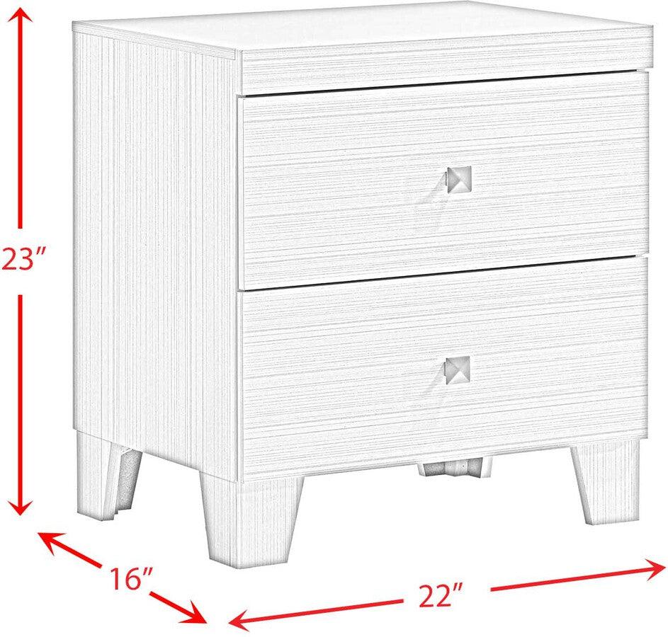 Elements Nightstands & Side Tables - Icon 2-Drawer Nightstand in White