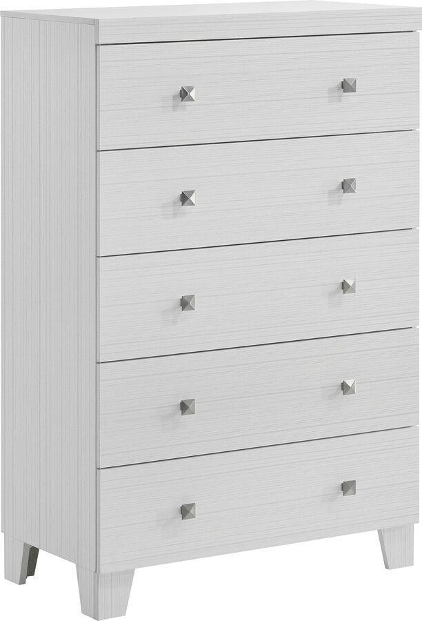 Elements Bedroom Sets - Icon King Panel 3 Piece Bedroom Set in White