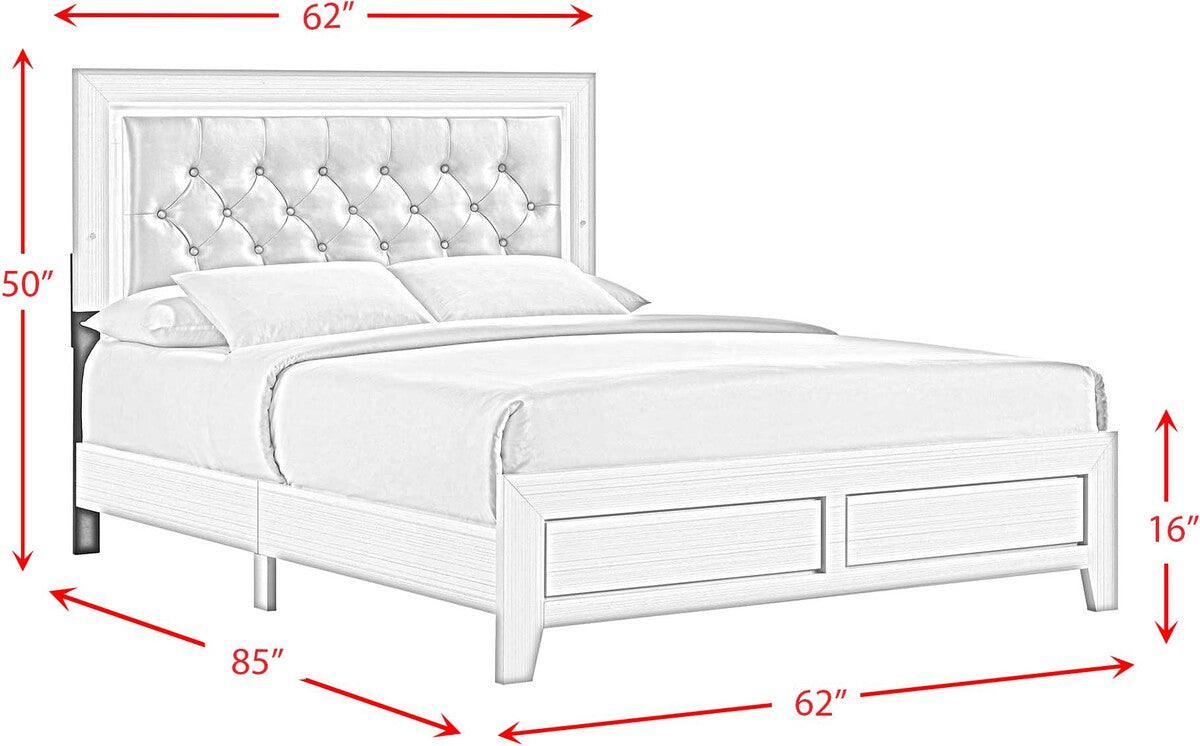 Elements Beds - Icon Queen Panel Bed in White