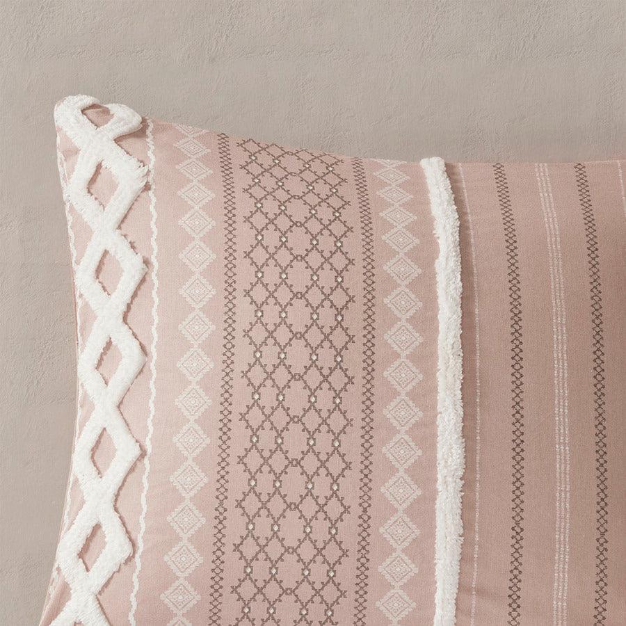 Olliix.com Comforters & Blankets - Imani Cotton Comforter Mini Set Blush Full/Queen