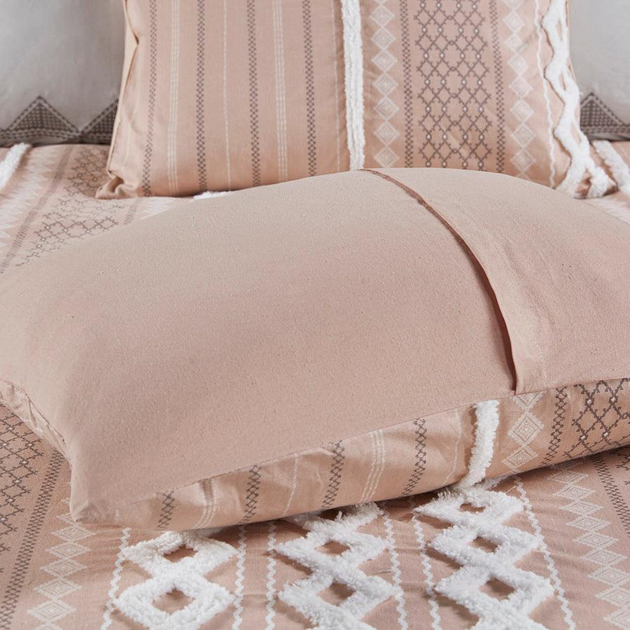 Olliix.com Comforters & Blankets - Imani Cotton Comforter Mini Set Blush Full/Queen
