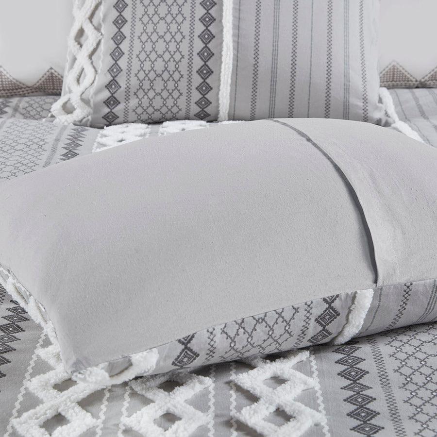 Olliix.com Comforters & Blankets - Imani Cotton Comforter Mini Set Gray Full/Queen