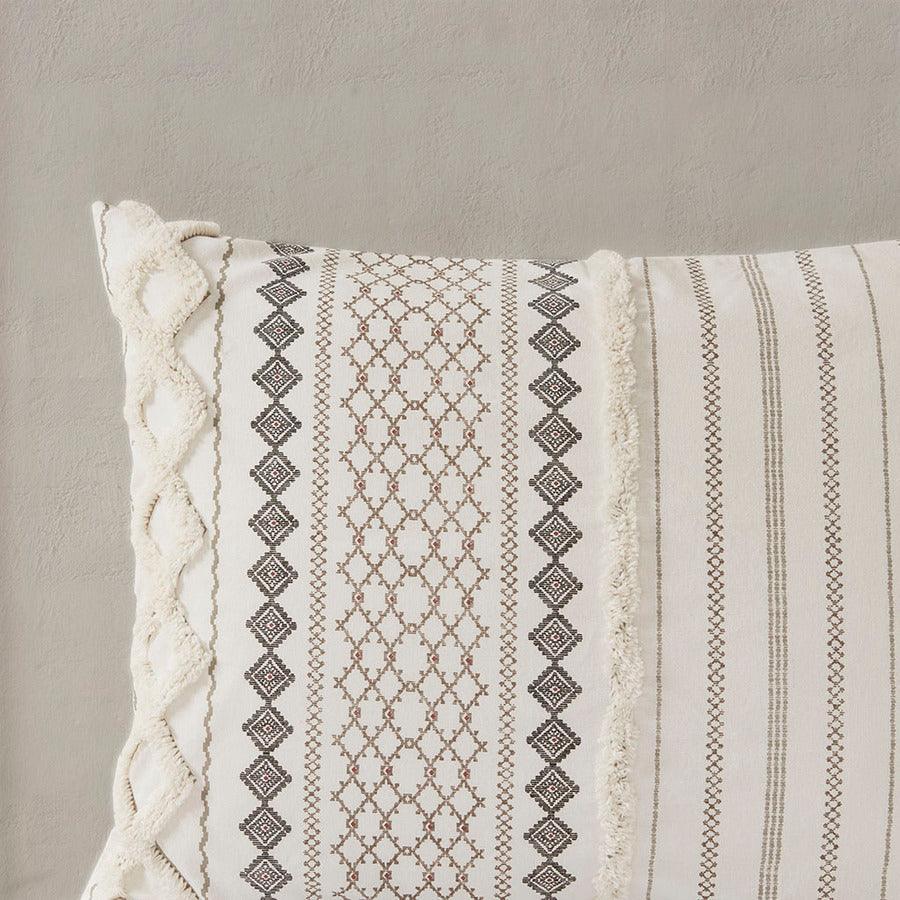 Olliix.com Comforters & Blankets - Imani Cotton Comforter Mini Set Ivory Full/Queen