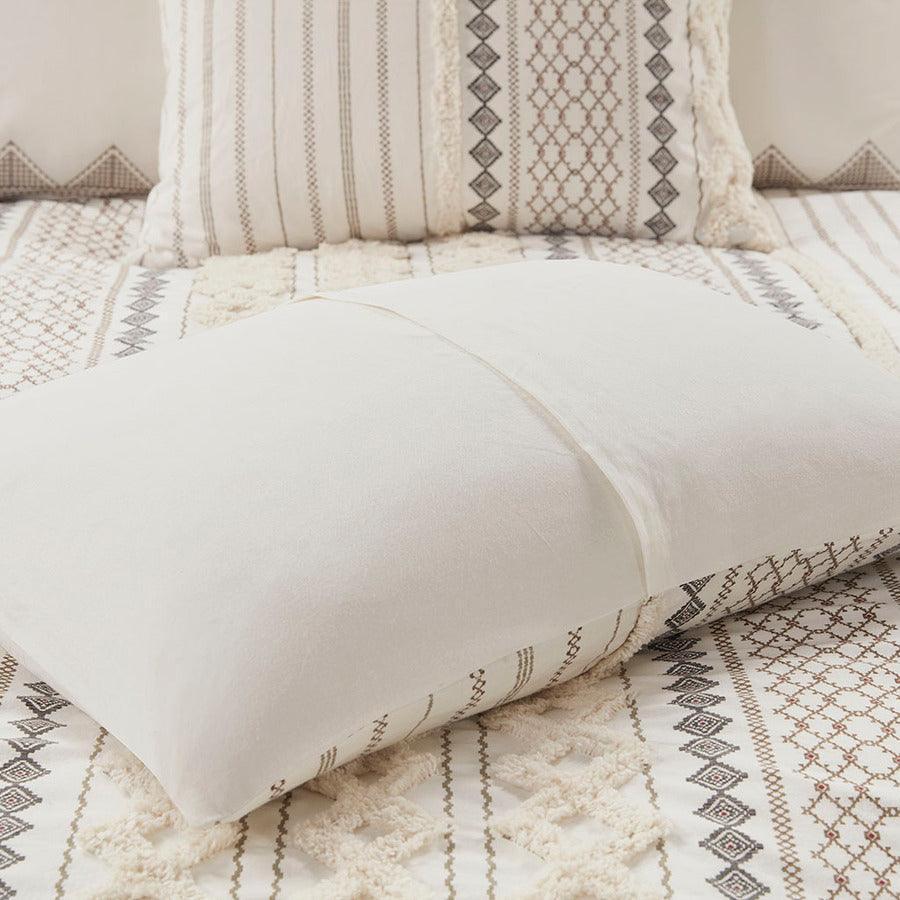Olliix.com Comforters & Blankets - Imani Cotton Comforter Mini Set Ivory Full/Queen