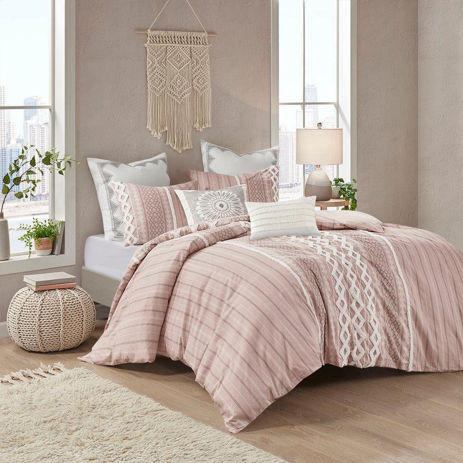 Olliix.com Duvet & Duvet Sets - Imani Full/Queen Cotton Duvet Cover Mini Set Blush