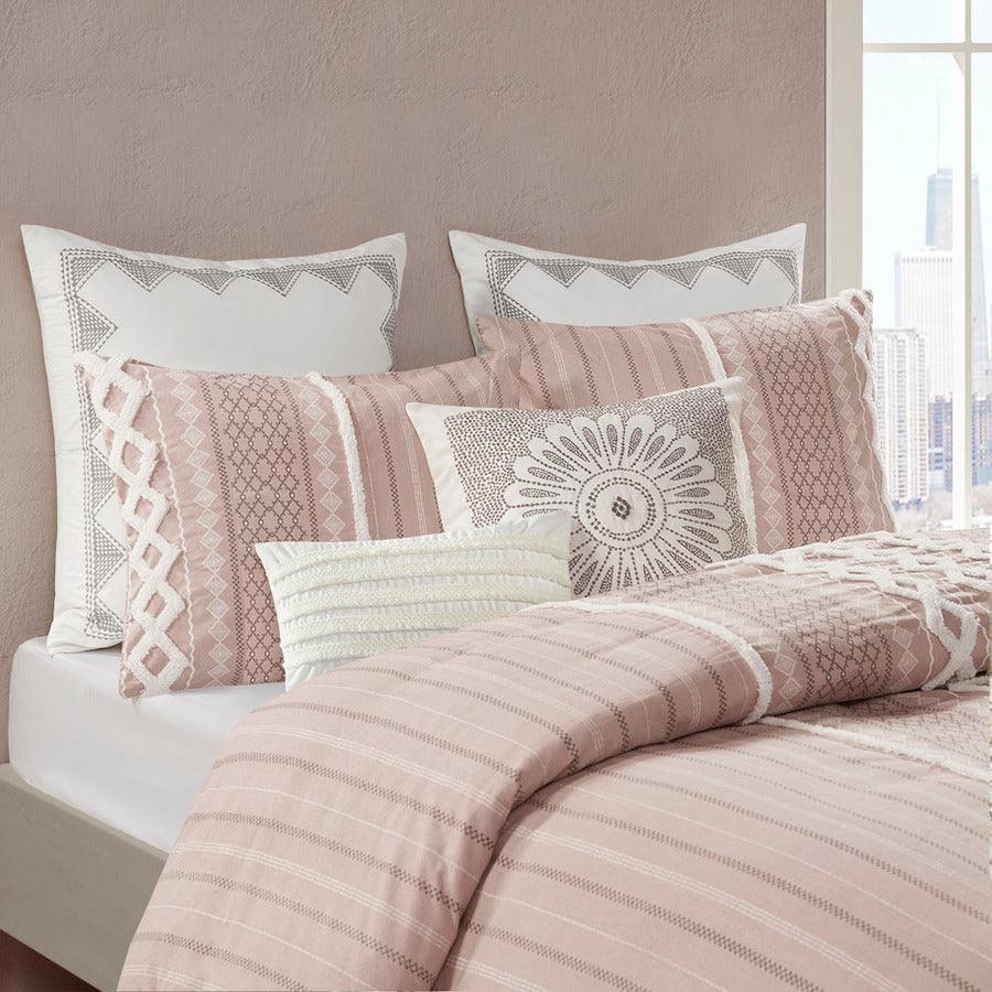 Olliix.com Duvet & Duvet Sets - Imani Full/Queen Cotton Duvet Cover Mini Set Blush
