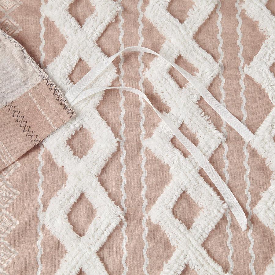 Olliix.com Duvet & Duvet Sets - Imani Full/Queen Cotton Duvet Cover Mini Set Blush