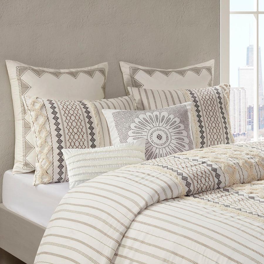 Olliix.com Duvet & Duvet Sets - Imani Full/Queen Cotton Duvet Cover Mini Set Ivory