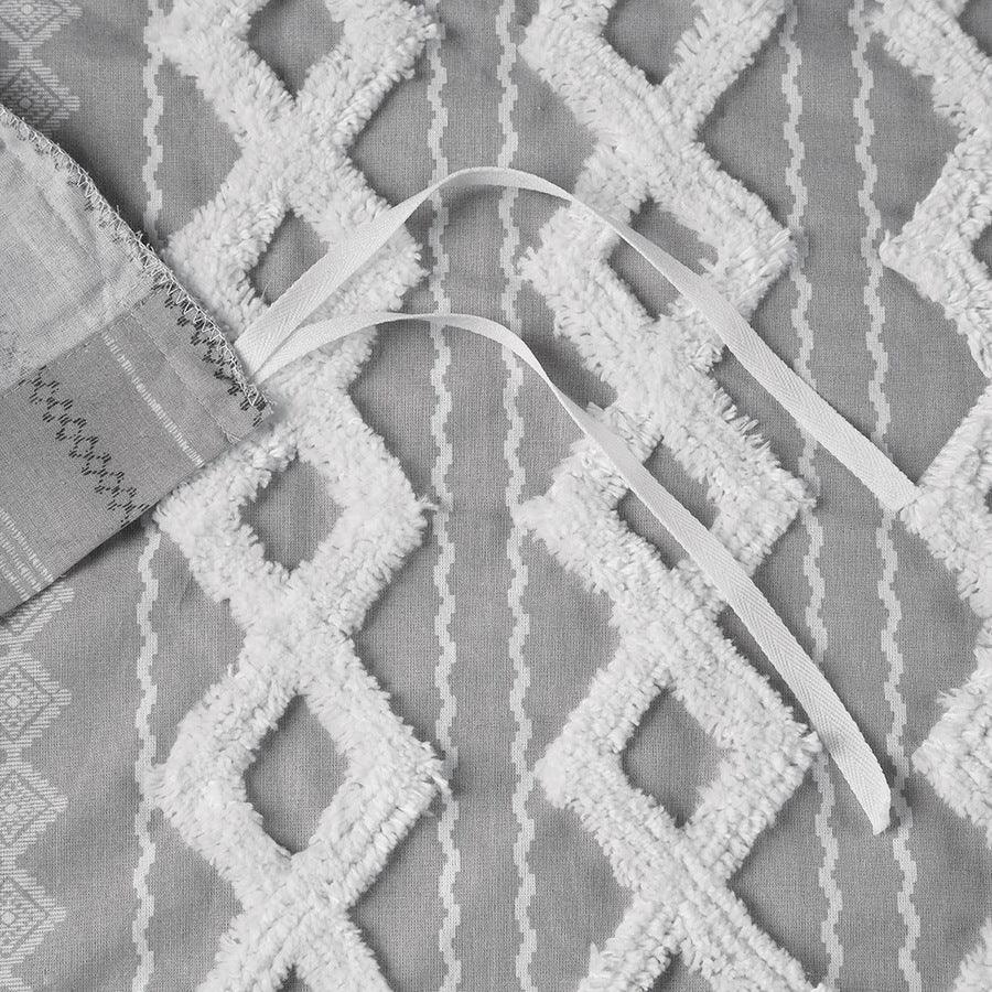 Olliix.com Duvet & Duvet Sets - Imani King/California King Cotton Duvet Cover Mini Set Gray