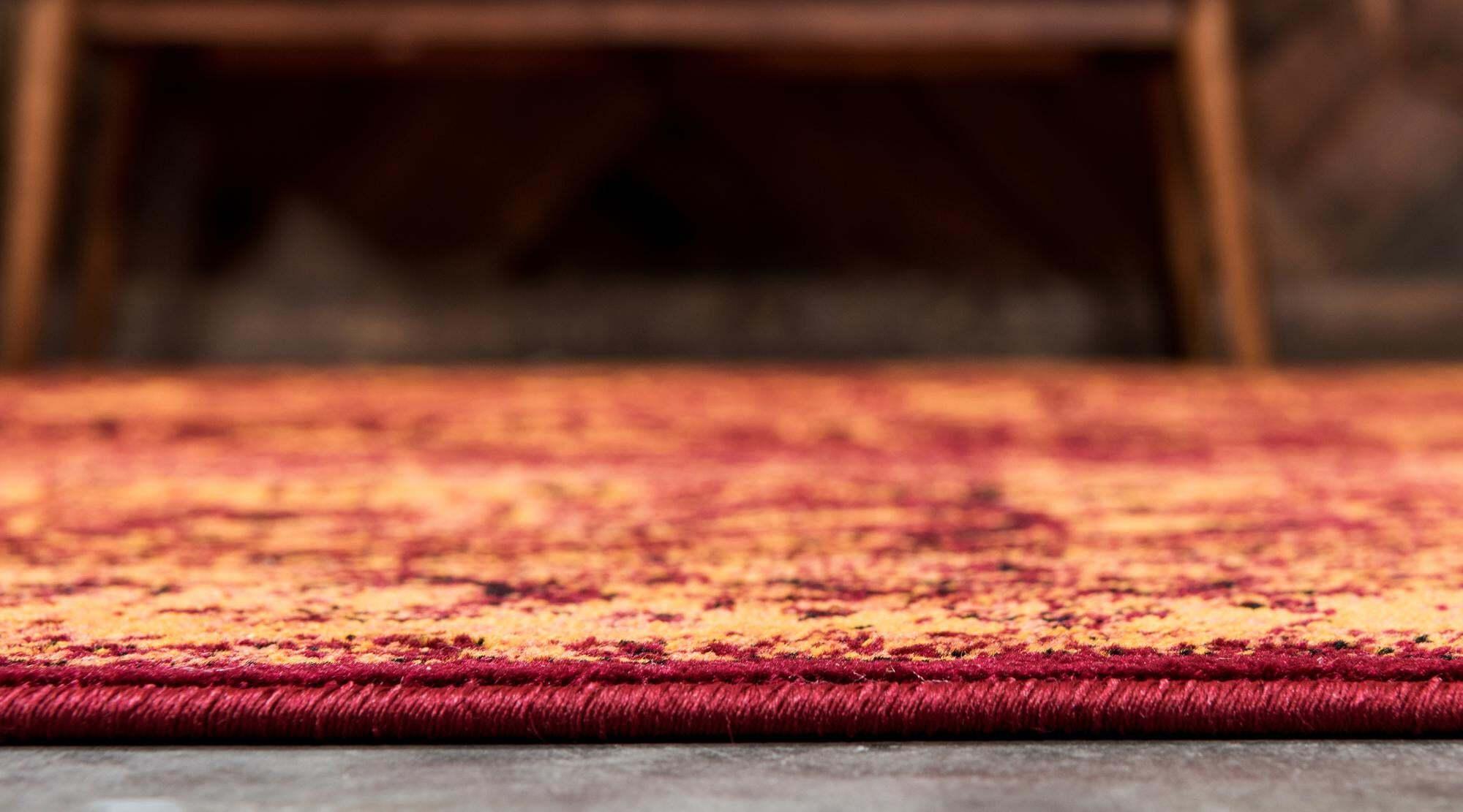 Unique Loom Indoor Rugs - Imperial Border Rectangular 8x11 Rug Burgundy & Orange