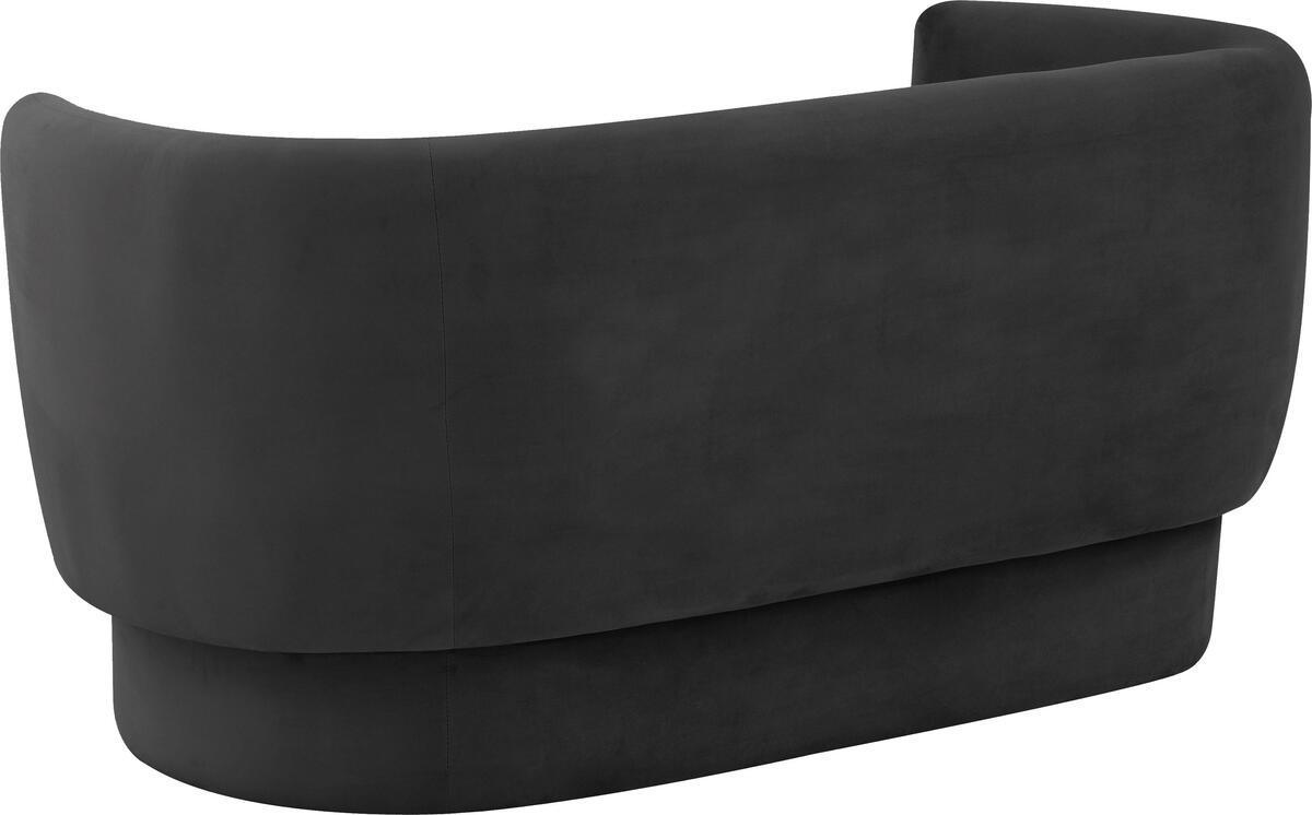 Tov Furniture Loveseats - Isabella Black Velvet Loveseat Black