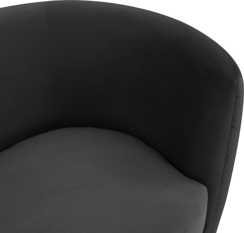 Tov Furniture Loveseats - Isabella Black Velvet Loveseat Black