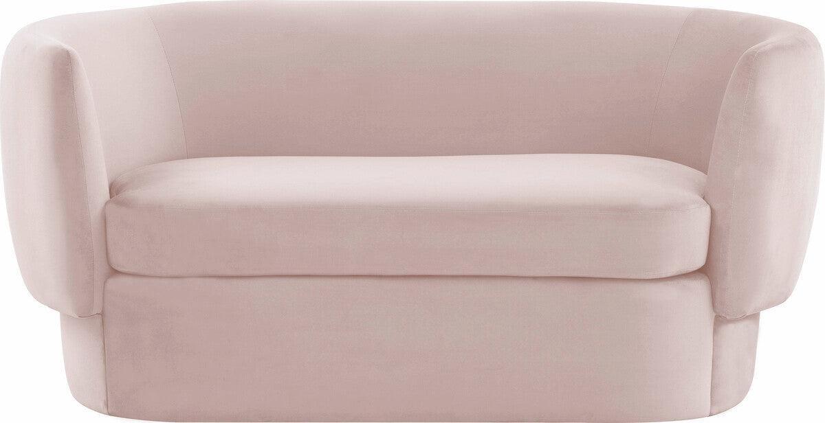 Tov Furniture Loveseats - Isabella Blush Velvet Loveseat
