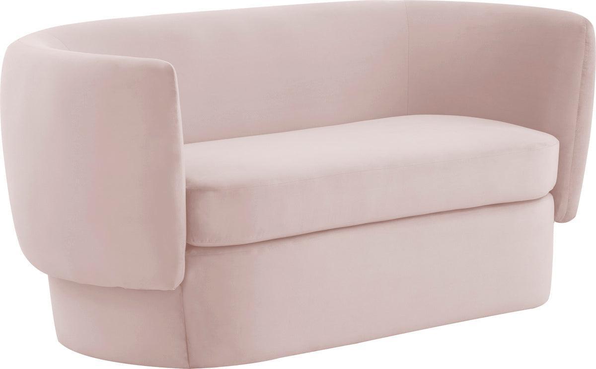 Tov Furniture Loveseats - Isabella Blush Velvet Loveseat