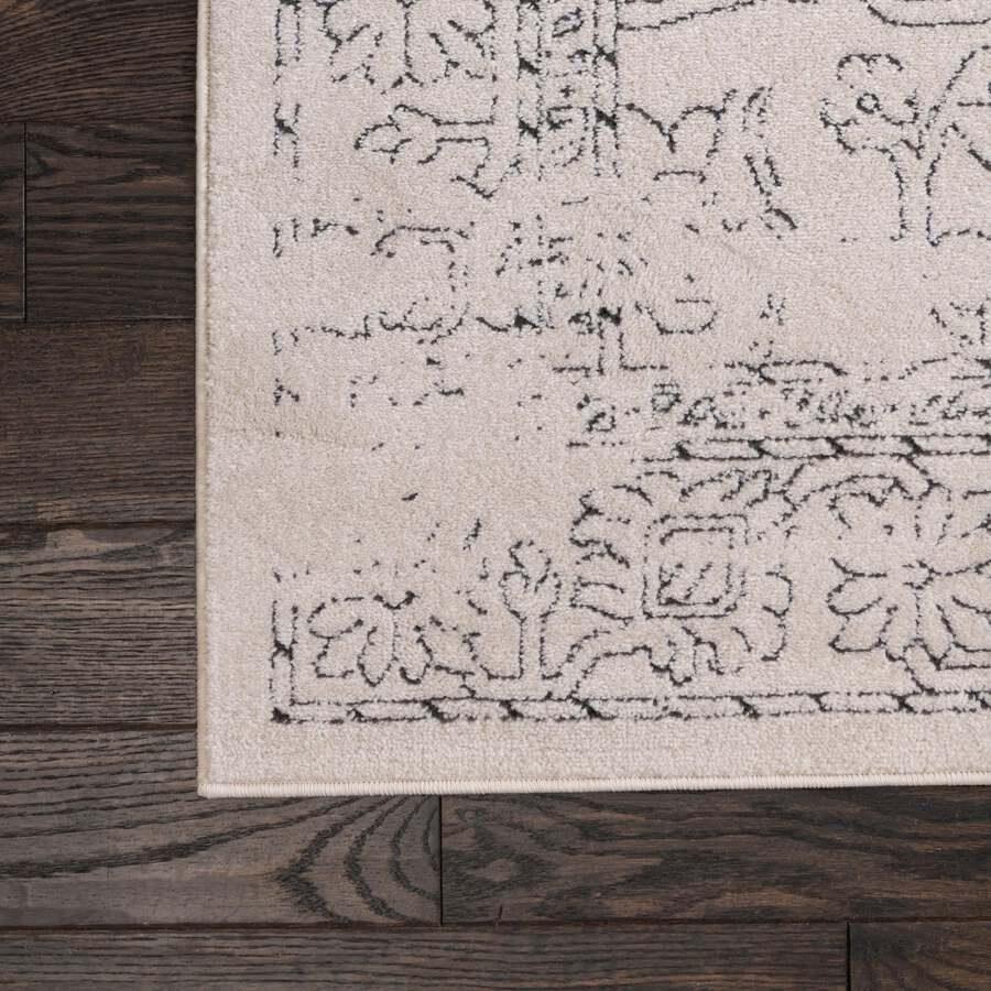 Unique Loom Indoor Rugs - Isabella Traditional 10x14 Rectangular Rug Ivory/Black