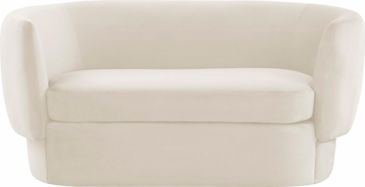 Tov Furniture Loveseats - Isabella Velvet Loveseat Cream