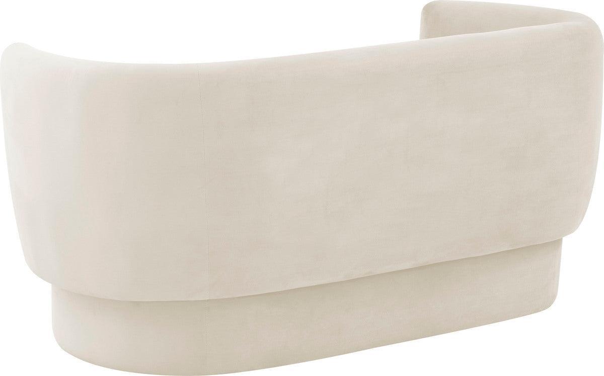 Tov Furniture Loveseats - Isabella Velvet Loveseat Cream
