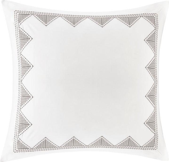 Olliix.com Pillowcases & Shams - Isla Cotton Embroidered Euro Sham White