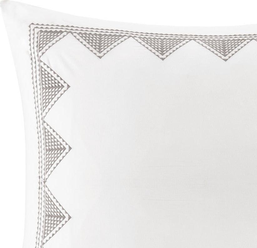 Olliix.com Pillowcases & Shams - Isla Cotton Embroidered Euro Sham White