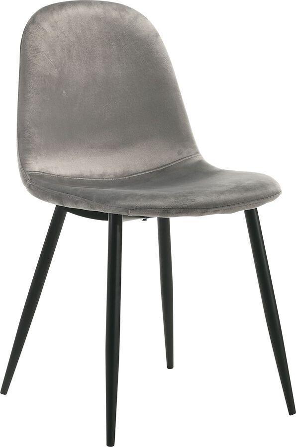 Elements Dining Chairs - Isla Velvet Side Chair in Light Grey