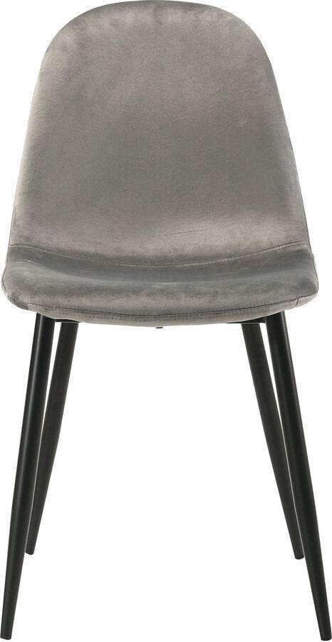 Elements Dining Chairs - Isla Velvet Side Chair in Light Grey